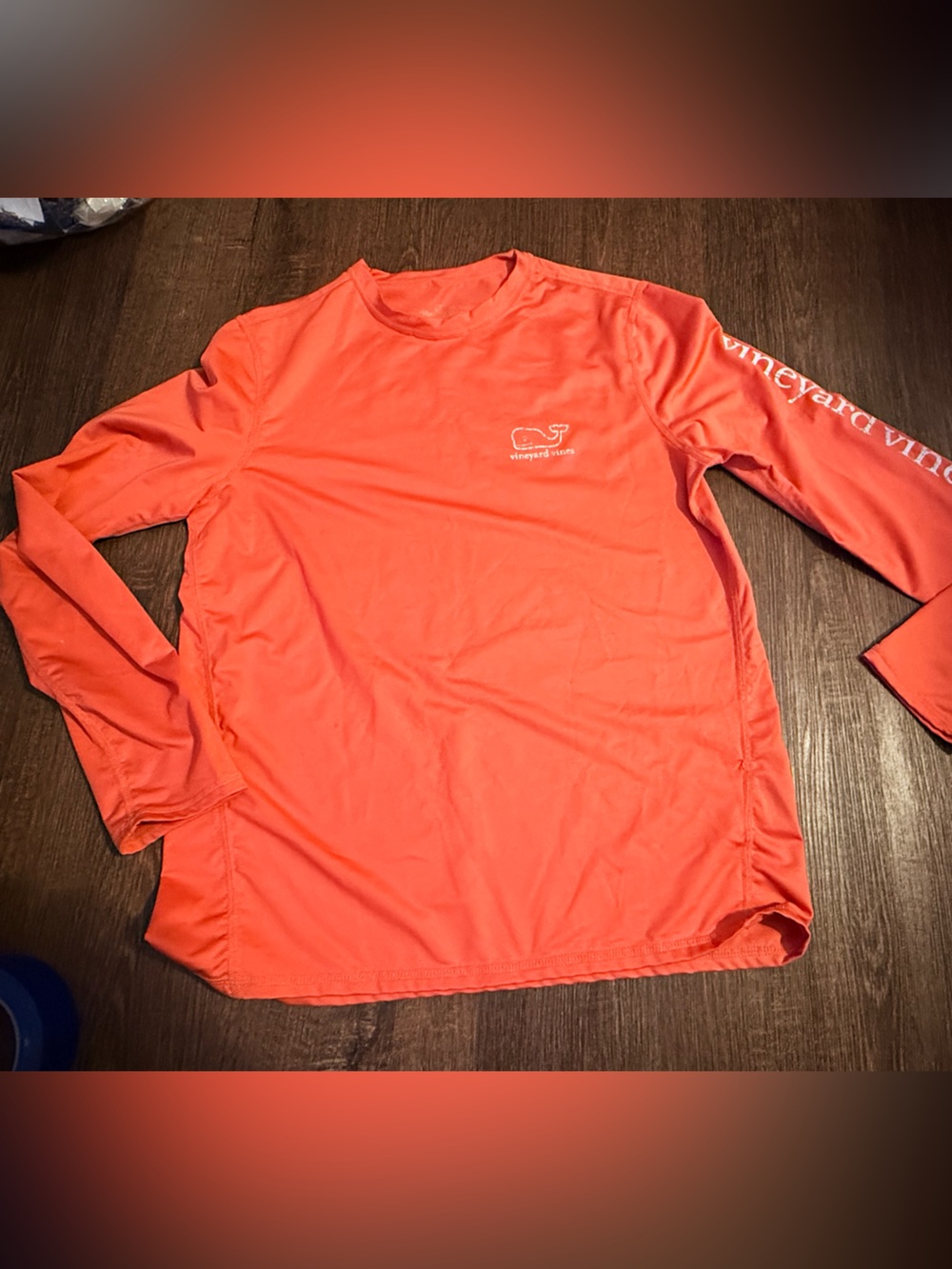 Vineyard Vines Coral Long Sleeve Swim Top